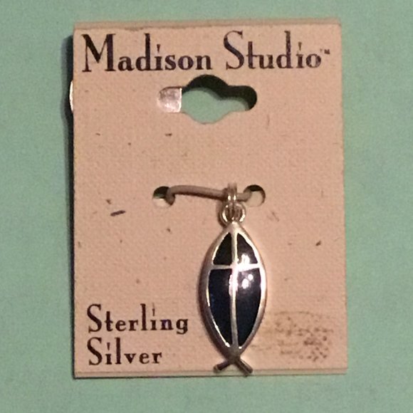 Madison Studios Jewelry - Vintage Madison Studios sterling silver fish pendant or charm - mint on card
